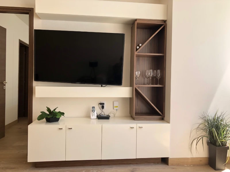 Sala de televisión en Plaza Carso